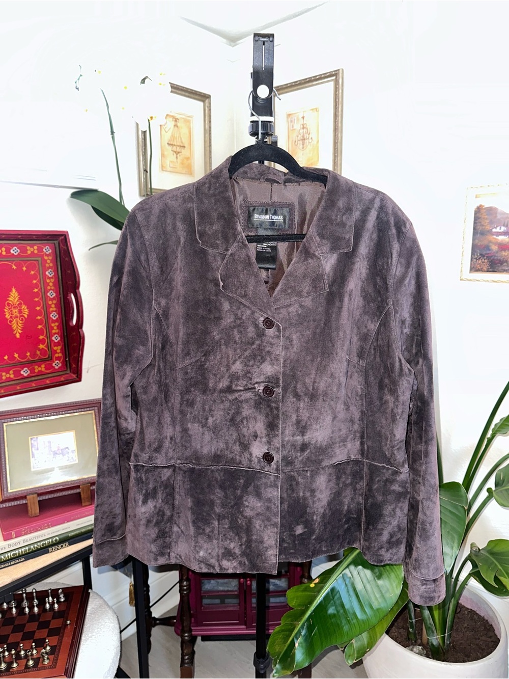 ✨ VINTAGE 90s Brandon Thomas BROWN SUEDE BLAZER ✨